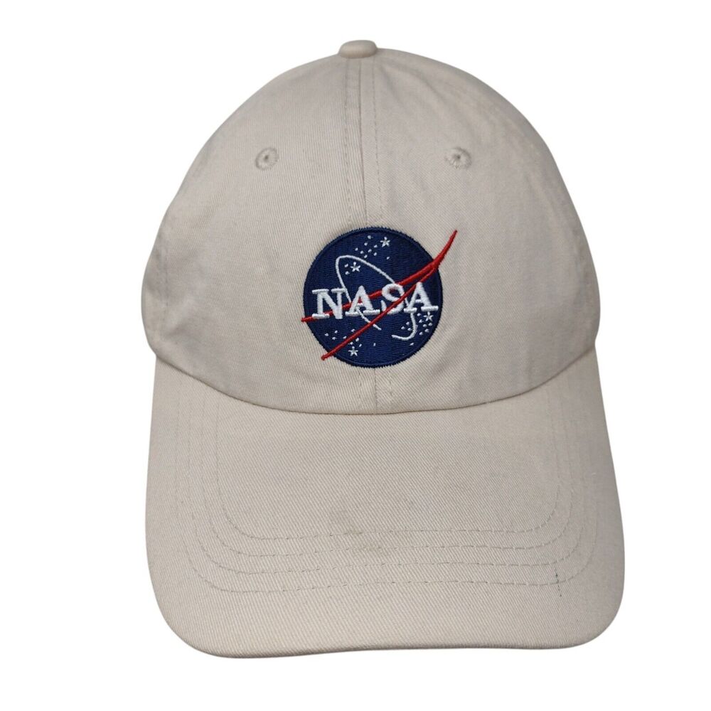 NASA Slideback Hat Tan One Size Adjustable Embroidered Prairie Mountain Cotton
